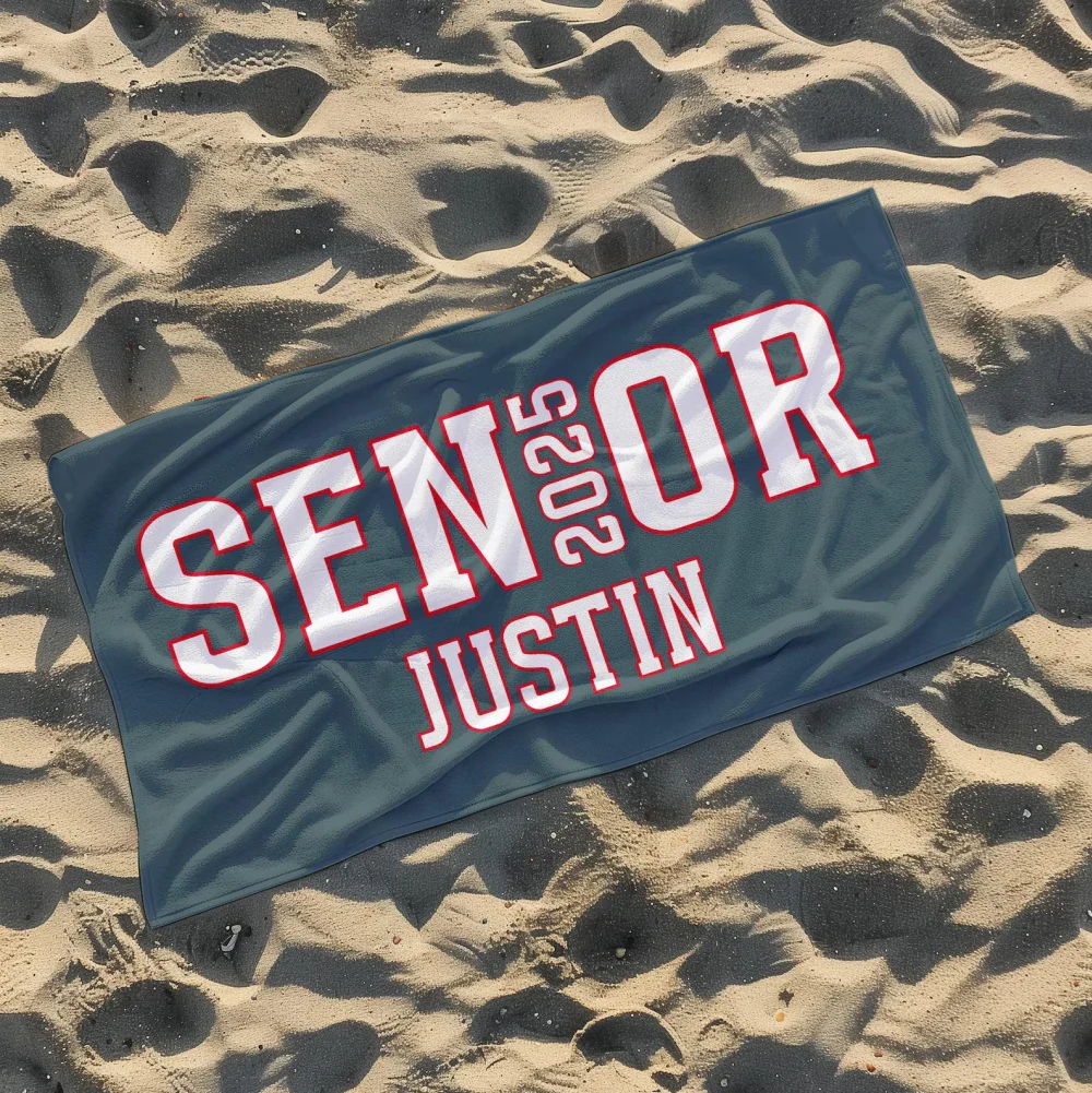 Personalized Beach Towel, Name Pool Towel, Gift for Kids, Graduation Gift, Senior Gift - Image 4