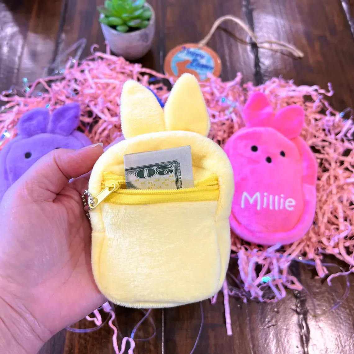 Easter Bunny Plush Coin Purse - Adorable Kids' Gift & Backpack Charm - Image 6