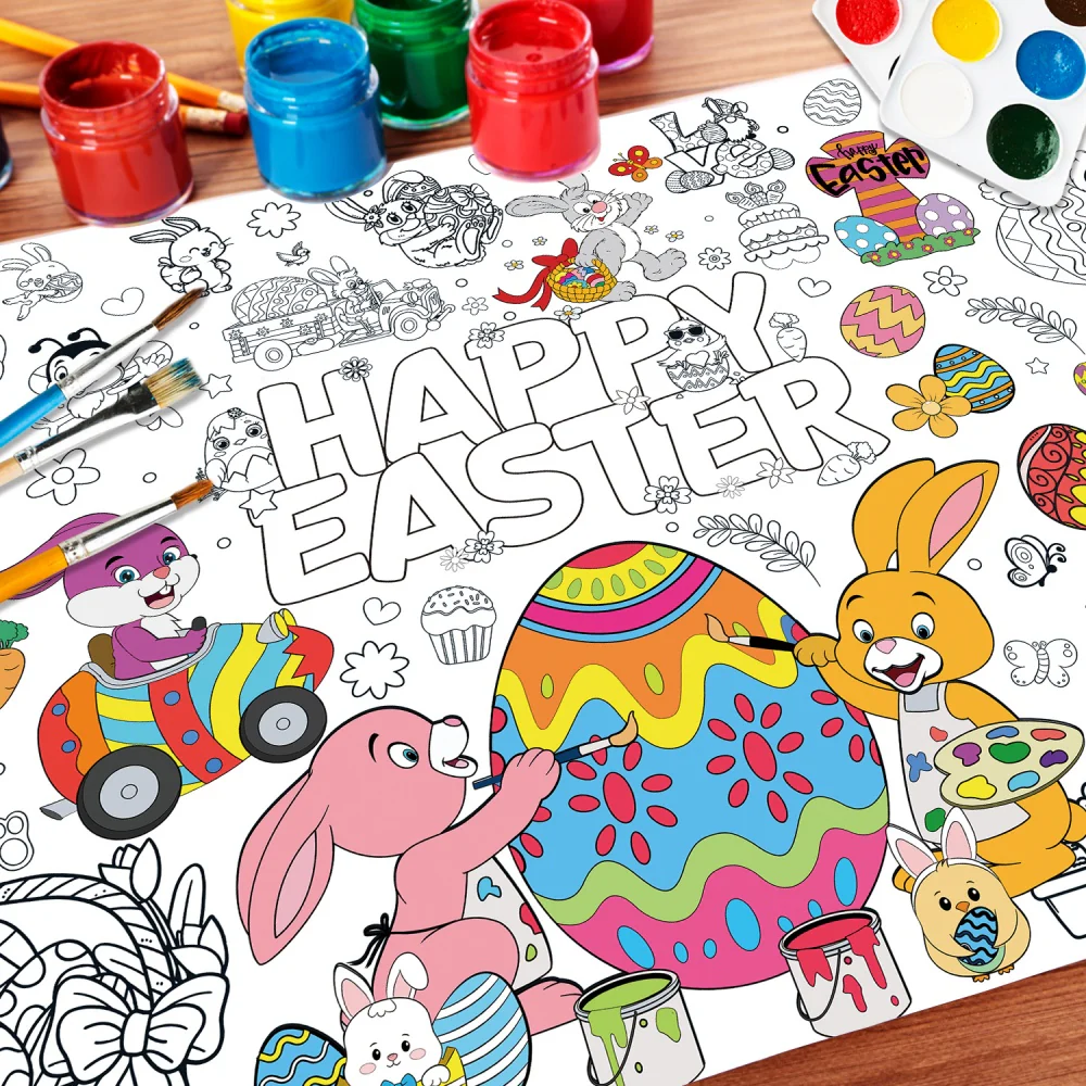 Easter Graffiti Poster Coloring Paper Tablecloth β Fun Activity for Kids! π£π¨ - Image 13