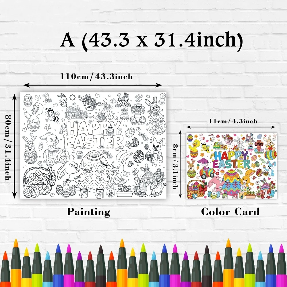 Easter Graffiti Poster Coloring Paper Tablecloth β Fun Activity for Kids! π£π¨ - Image 16