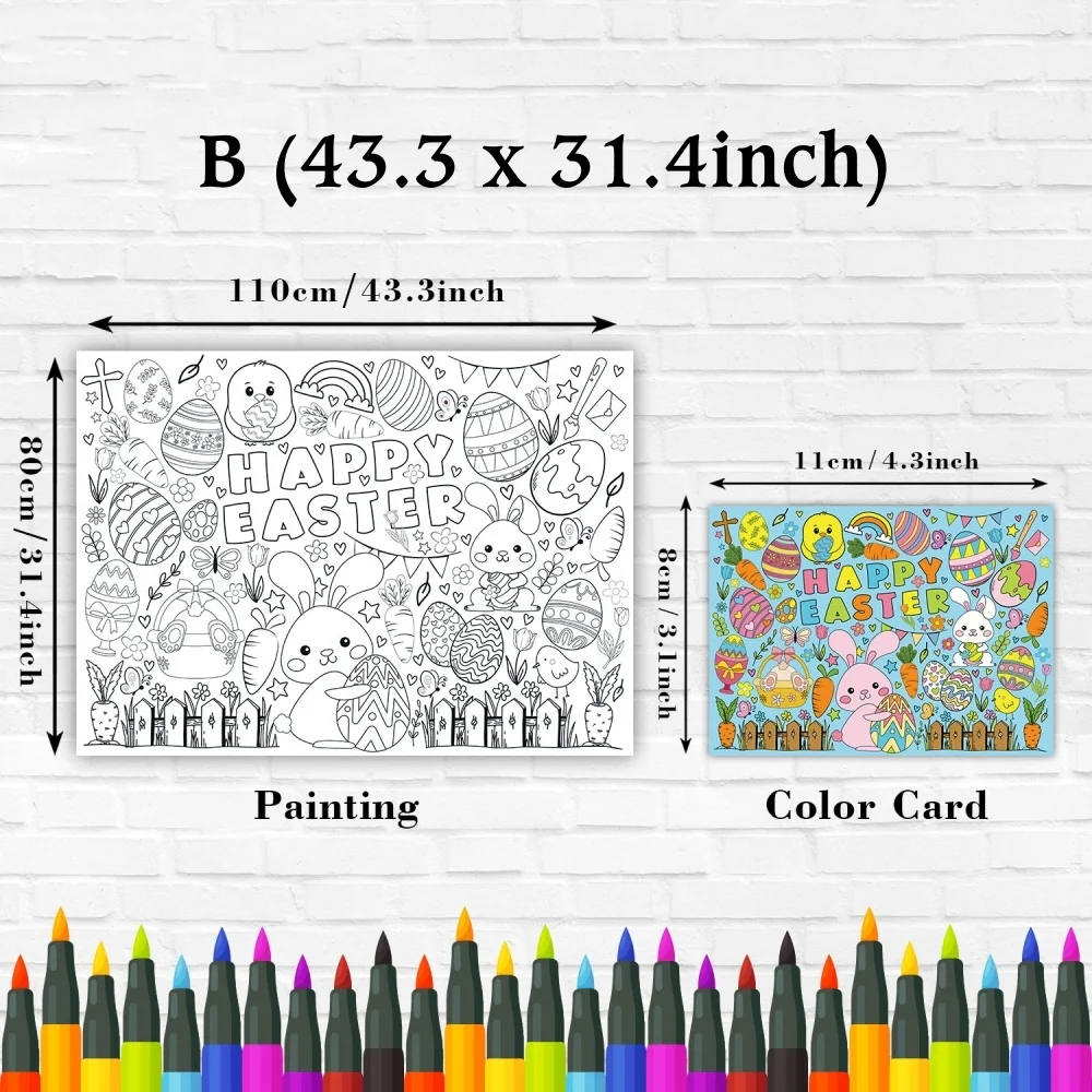 Easter Graffiti Poster Coloring Paper Tablecloth β Fun Activity for Kids! π£π¨ - Image 17