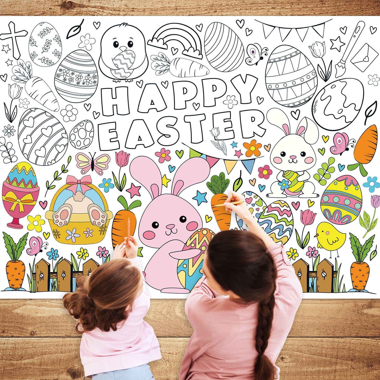 Easter Graffiti Poster Coloring Paper Tablecloth β Fun Activity for Kids! π£π¨ - Image 3
