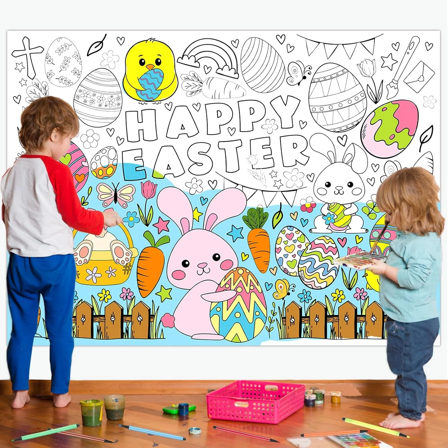 Easter Graffiti Poster Coloring Paper Tablecloth β Fun Activity for Kids! π£π¨ - Image 5