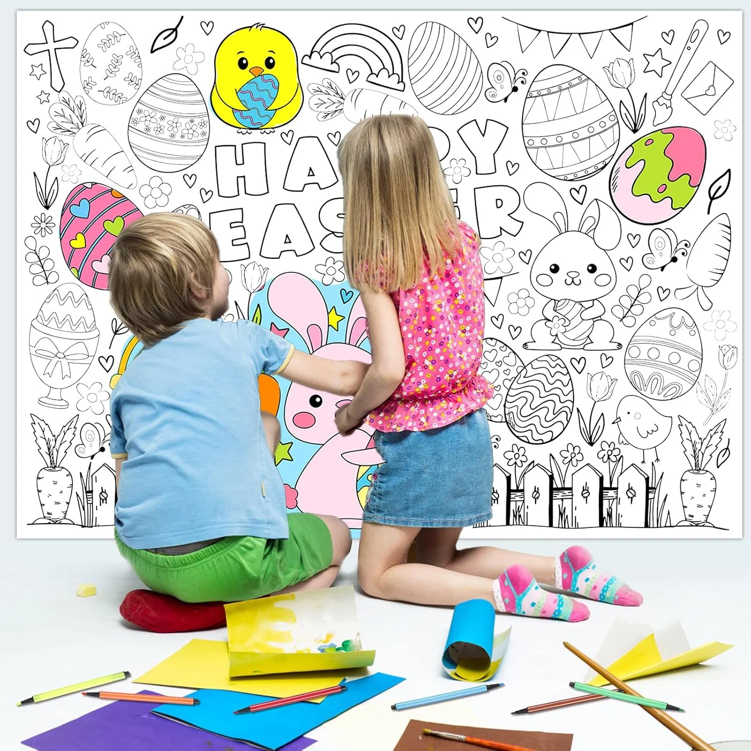 Easter Graffiti Poster Coloring Paper Tablecloth β Fun Activity for Kids! π£π¨ - Image 6