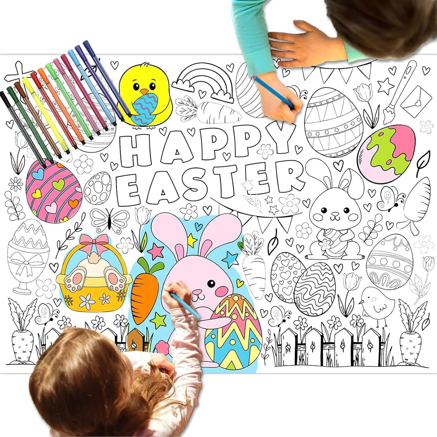 Easter Graffiti Poster Coloring Paper Tablecloth β Fun Activity for Kids! π£π¨ - Image 7