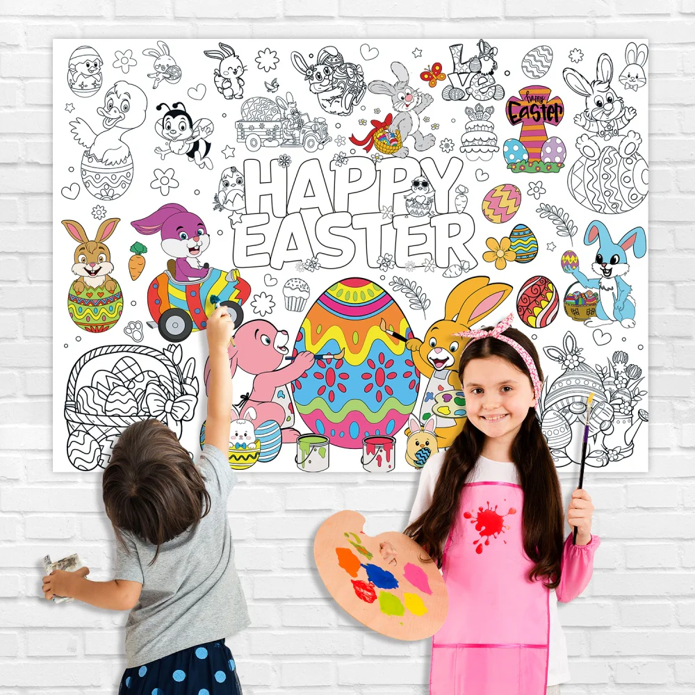 Easter Graffiti Poster Coloring Paper Tablecloth β Fun Activity for Kids! π£π¨ - Image 8