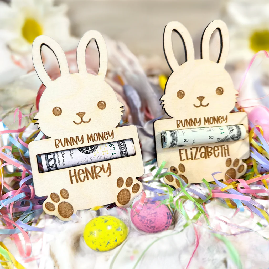 Personalized Easter Bunny Money Holder| Easter Basket Stuffer| Easter Basket Tag - Image 3