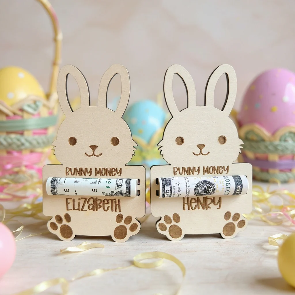 Personalized Easter Bunny Money Holder| Easter Basket Stuffer| Easter Basket Tag - Image 4
