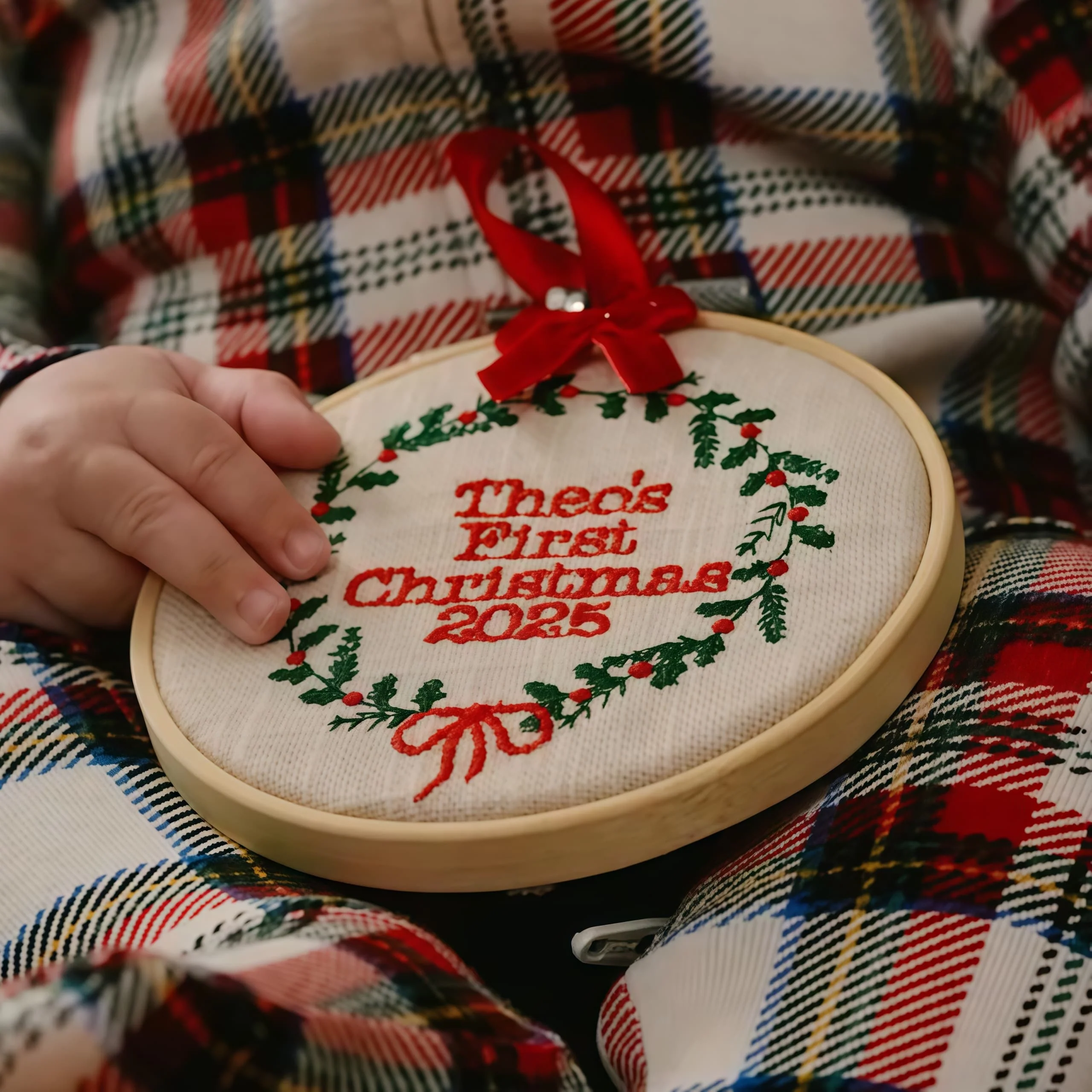 Embroidered Baby’s First Christmas Ornament – Personalized Heirloom Keepsake - Image 4