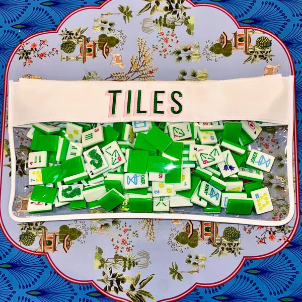 Embroidered Mahjong Nylon Clear Pouch – Personalized Mahjong Tile Bag - Image 4