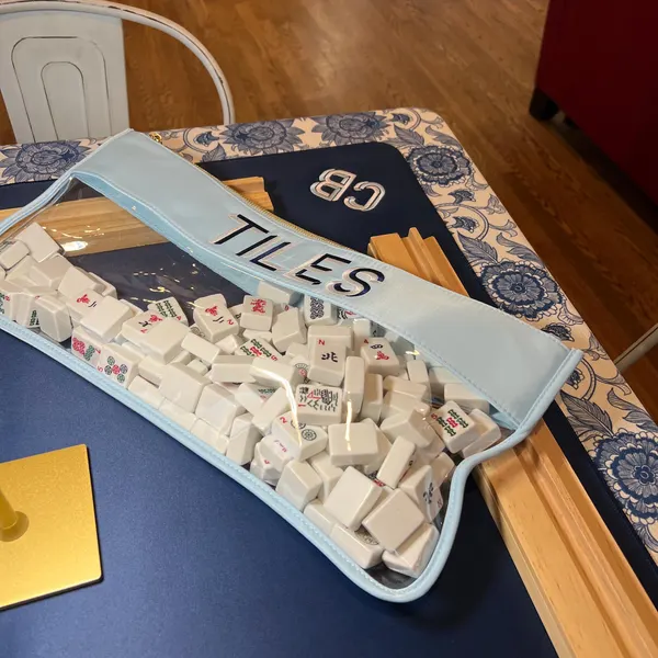 Embroidered Mahjong Nylon Clear Pouch – Personalized Mahjong Tile Bag - Image 5