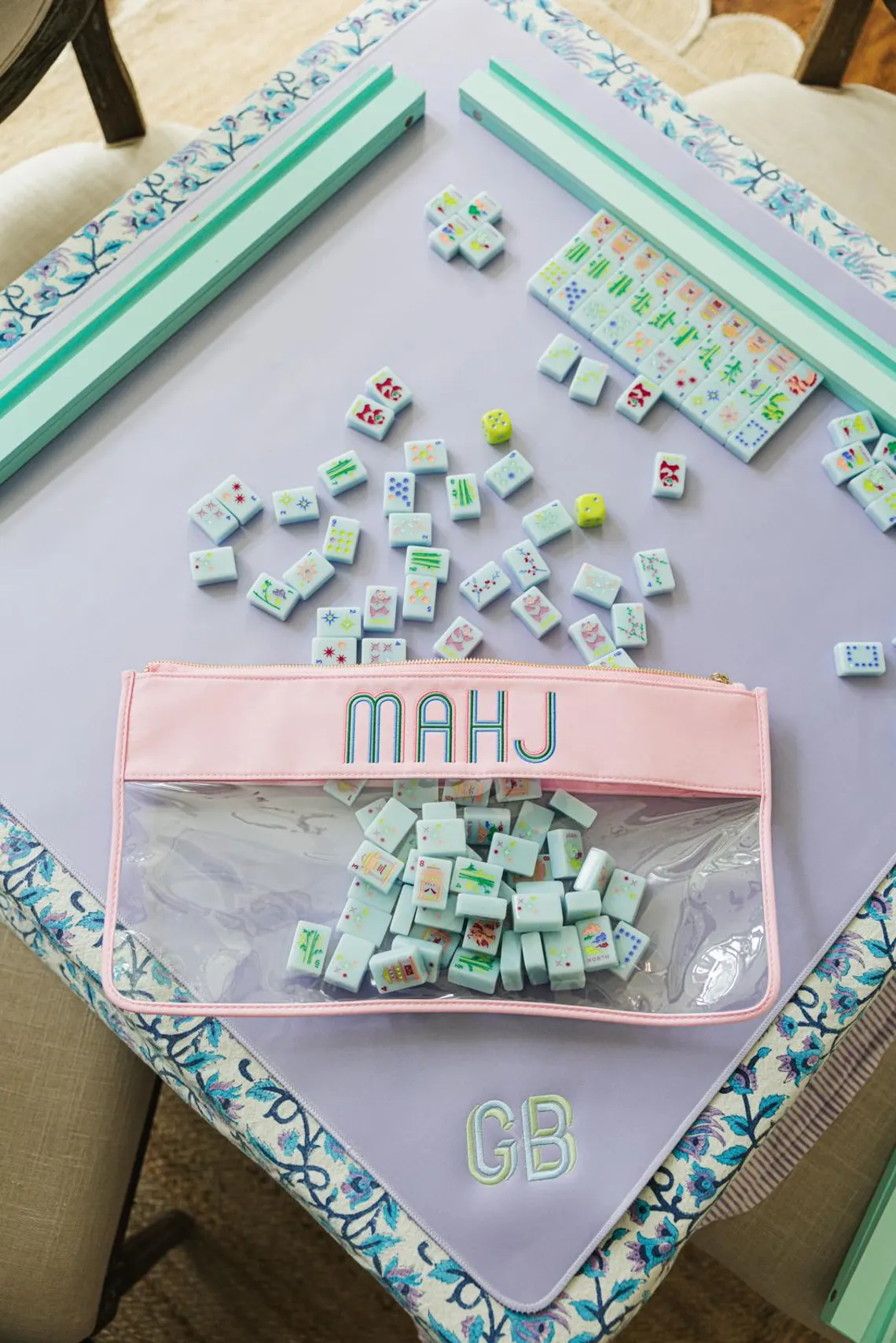 Embroidered Mahjong Nylon Clear Pouch – Personalized Mahjong Tile Bag - Image 6
