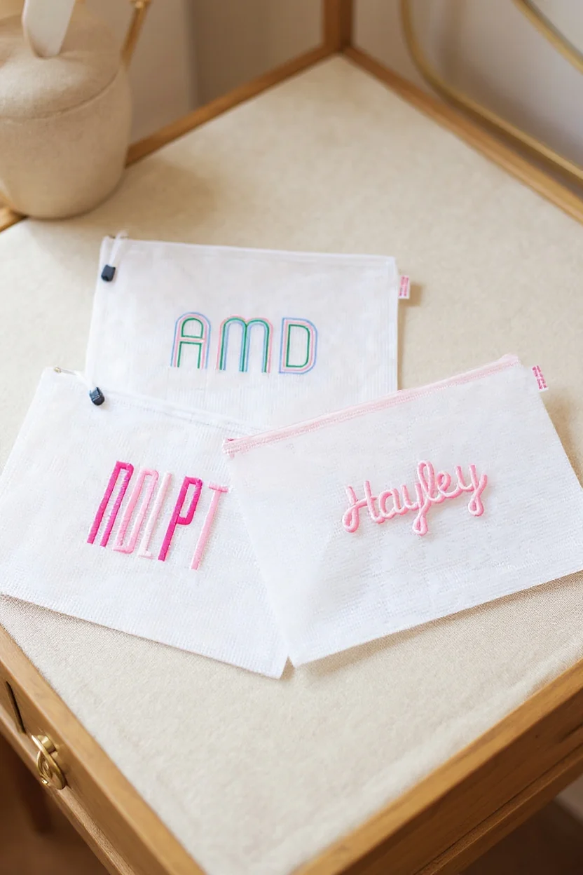 Embroidered Pool Bag | Personalized Wet Dry Zipper Pouch - Image 4