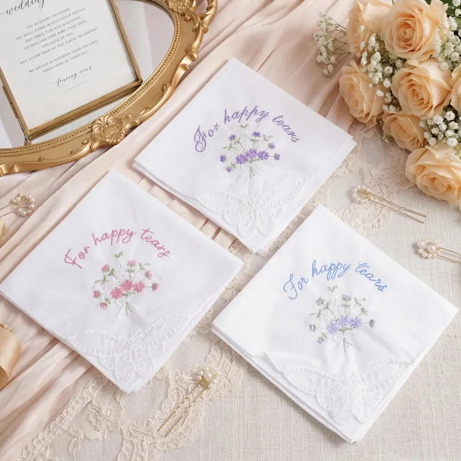 Personalized Wedding Handkerchief | Custom Bridal Keepsake Gift - Image 2