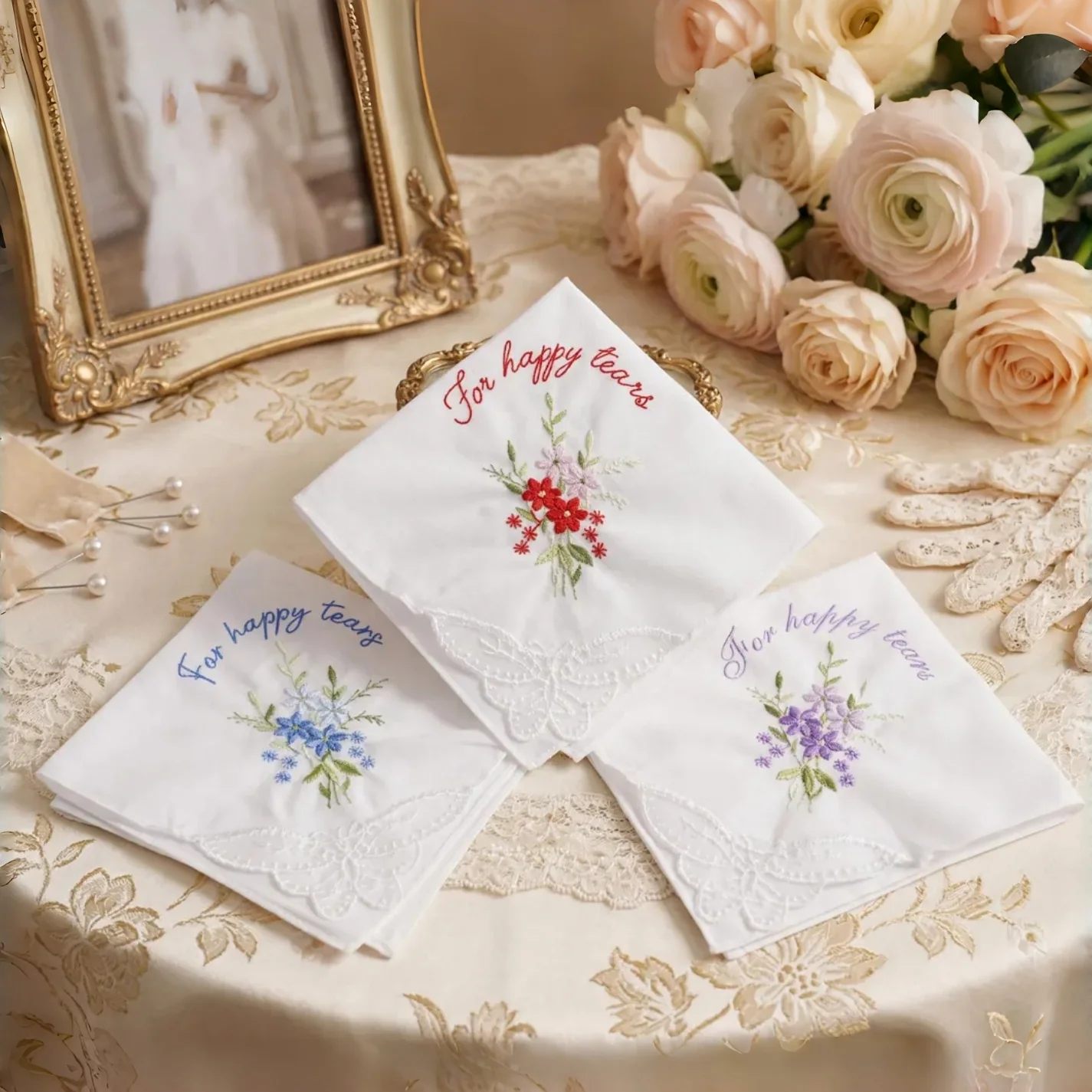 Personalized Wedding Handkerchief | Custom Bridal Keepsake Gift - Image 3