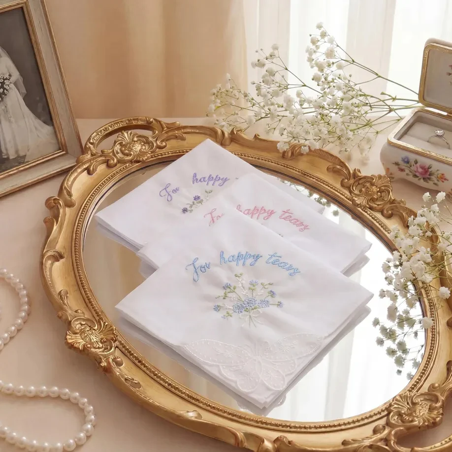 Personalized Wedding Handkerchief | Custom Bridal Keepsake Gift - Image 7