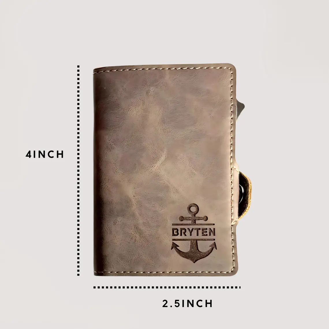Engraved Leather Wallet for Men – Leather Pop Up Wallet RFID - Image 6