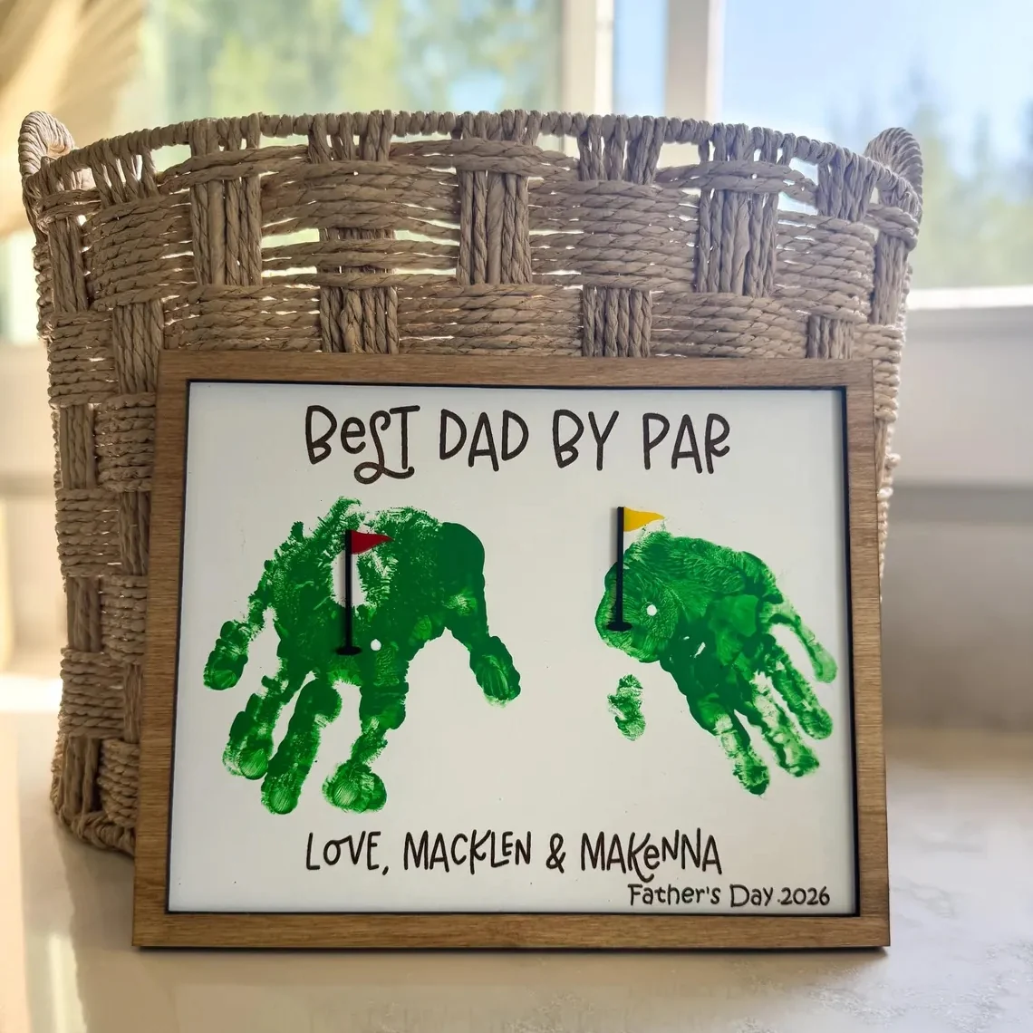 Father’s Day Golf Handprint Sign – Personalized Dad Gift 2026 - Image 3