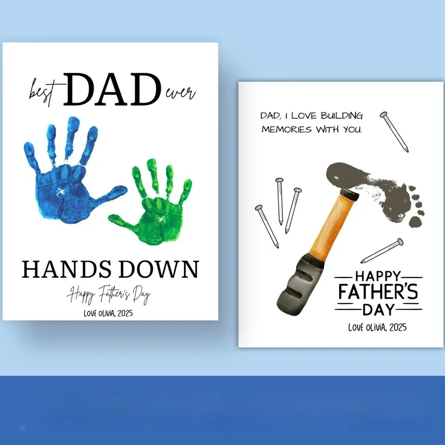 Nailed It! Father’s Day Handprint Art Gift Canvas Print (Unframed) - Image 9