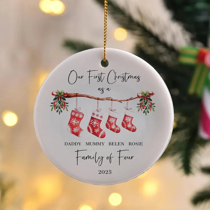Personalized Family Christmas Ornament 2025 | Family of 3-6 - Image 4