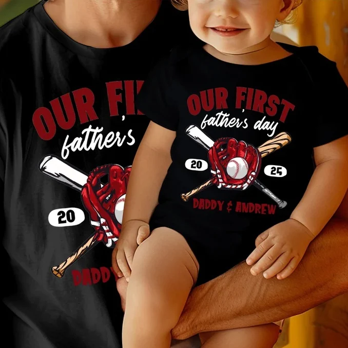 Personalized First Father's Day Matching Dad & Baby Outfit Set - Image 4