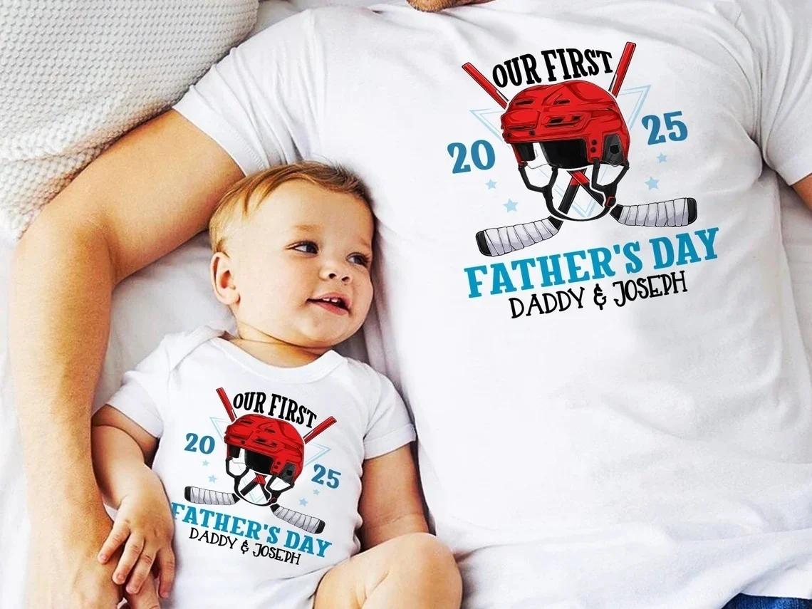 Personalized First Father's Day Matching Dad & Baby Outfit Set - Image 5