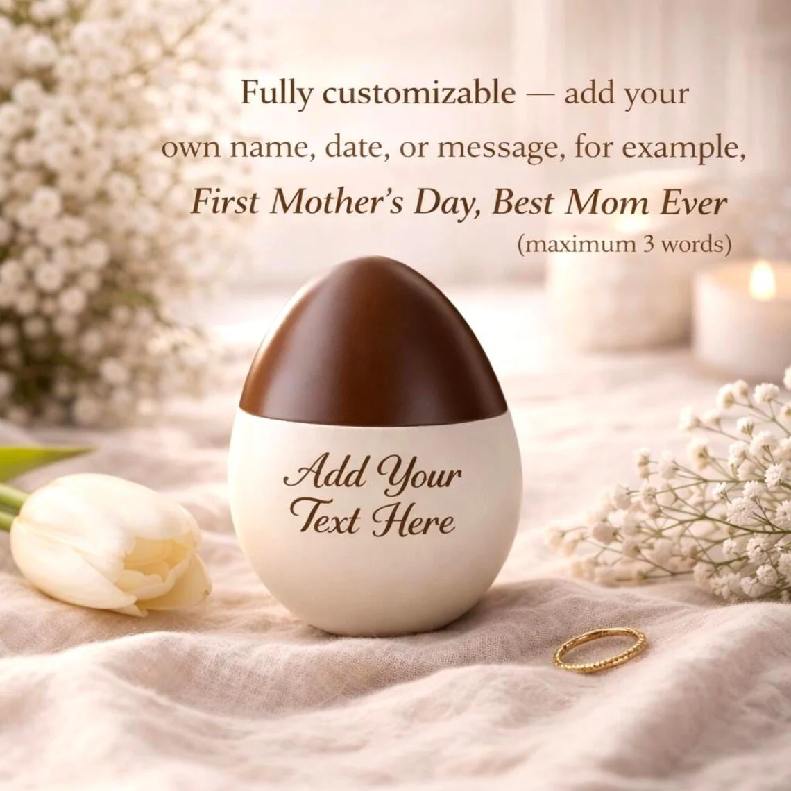 First Mother’s Day Keepsake Box – Personalized Wooden Egg Keepsake Box - Image 7