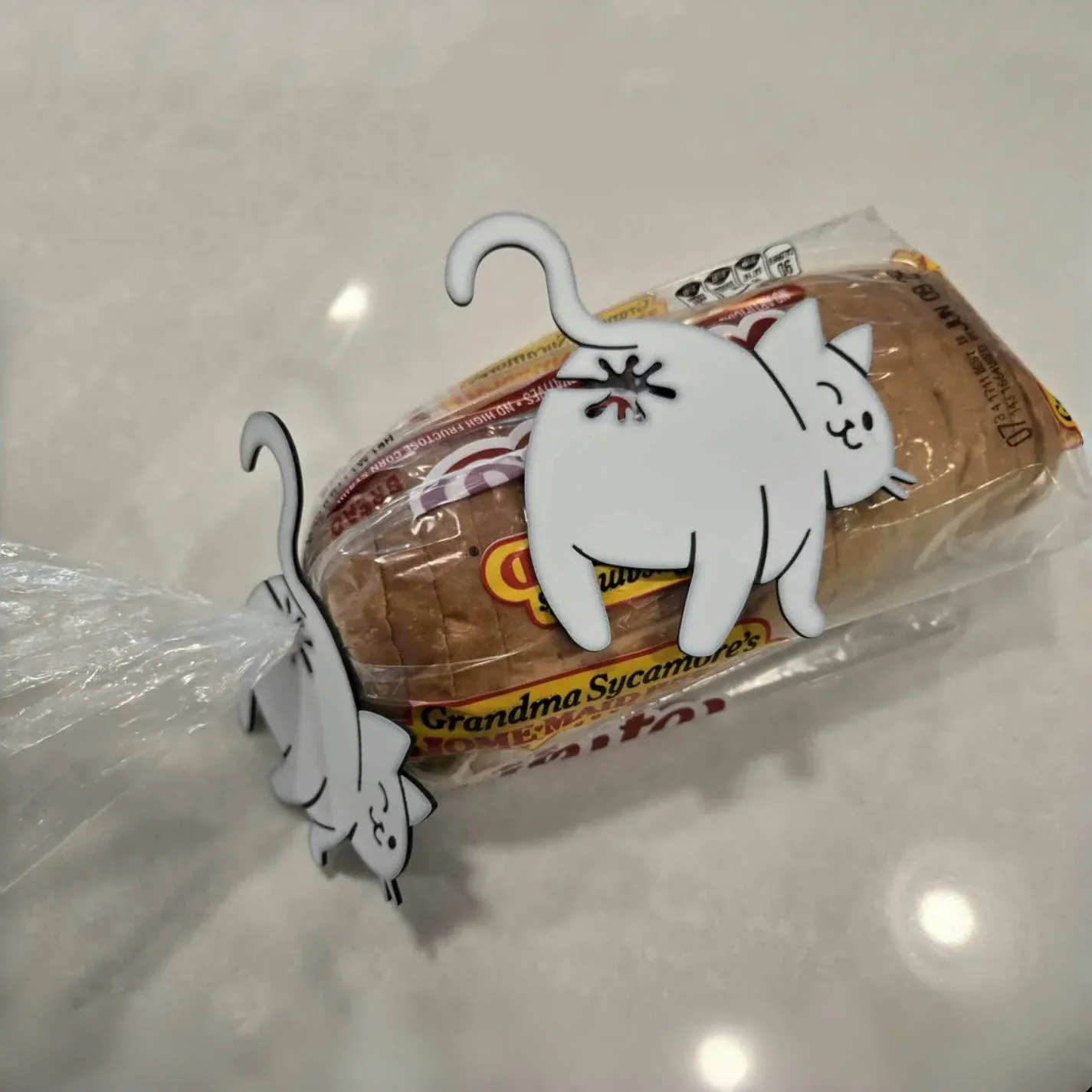 Funny Cat Bread Clip – 3D Printed Cat Butt Bag Holder for Cat Lovers - Image 3