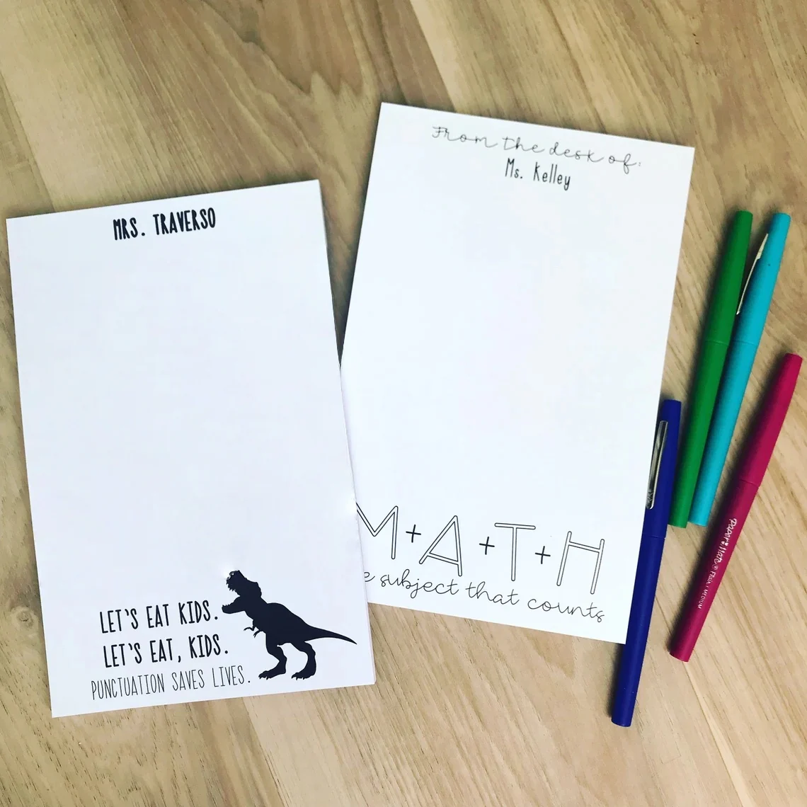 Personalized Teacher Dino Notepad - Funny Grammar Gift - Image 3
