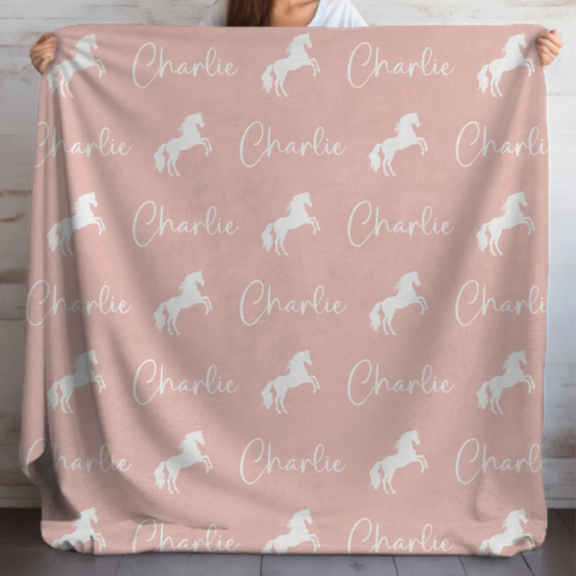 Gift for Horse Girl, Personalized Horse Blanket, Custom Horse Blanket, Horse Name Blanket , Gift for Pony Lover, Equestrian Blanket - Image 3