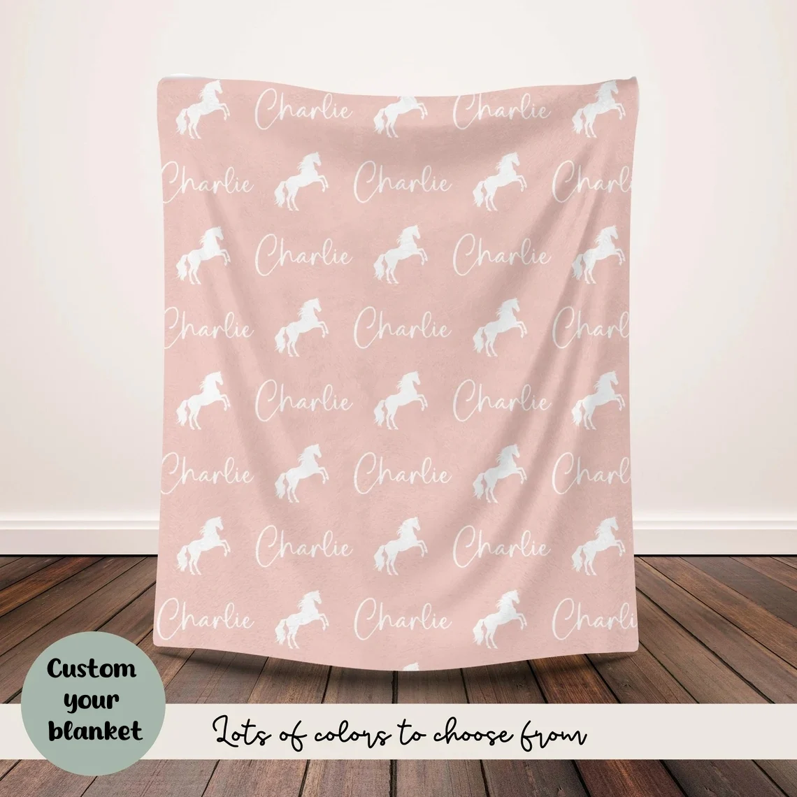 Gift for Horse Girl, Personalized Horse Blanket, Custom Horse Blanket, Horse Name Blanket , Gift for Pony Lover, Equestrian Blanket - Image 5