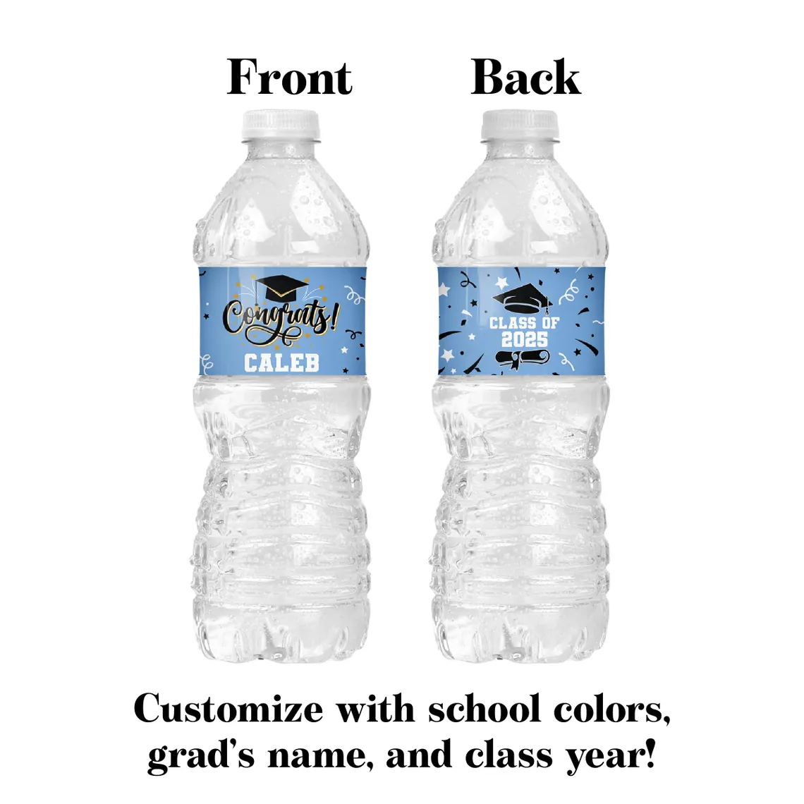 Graduation Water Bottle Labels – Custom Class of 2025 Grad Party Decor - Image 6