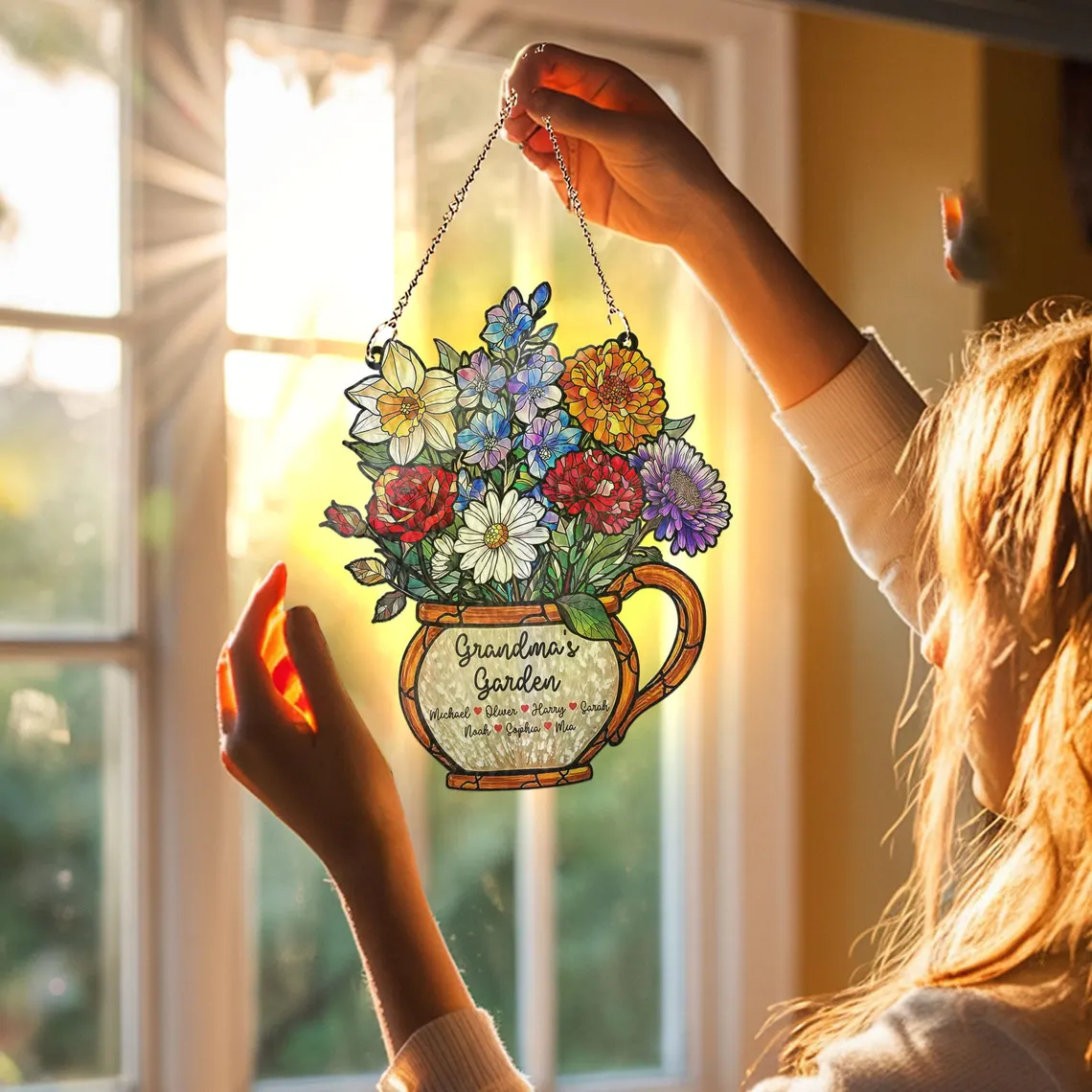 Personalized Grandma’s Garden Suncatcher – Birth Flower Gift - Image 2