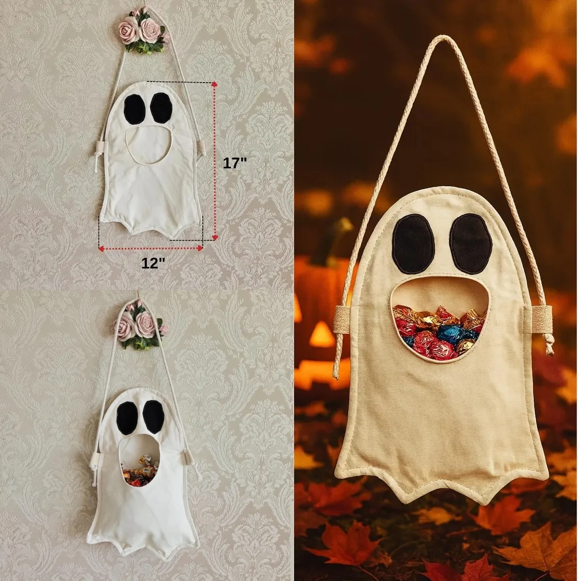 Halloween Ghost Bag for Kids | Trick-Or-Treat Shoulder Bag - Image 3
