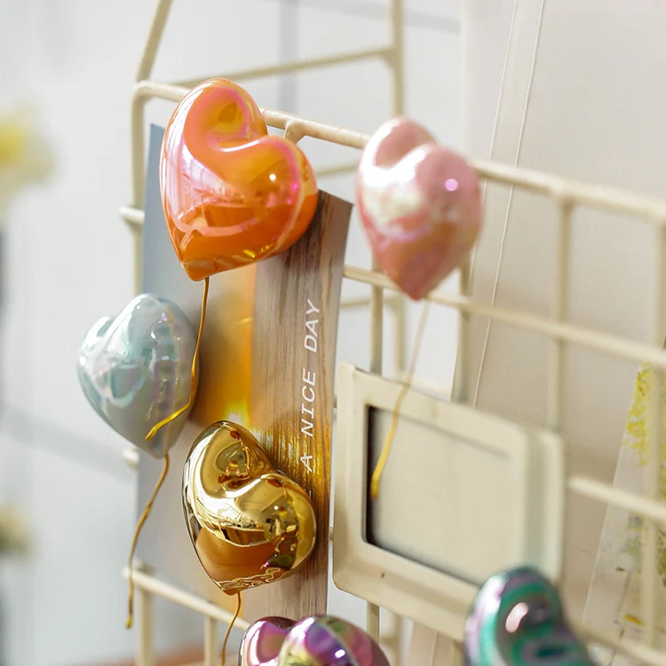 Handmade Ceramic Heart Balloon Magnet – Colorful Home Decor, Unique Artisan Gift - Image 5