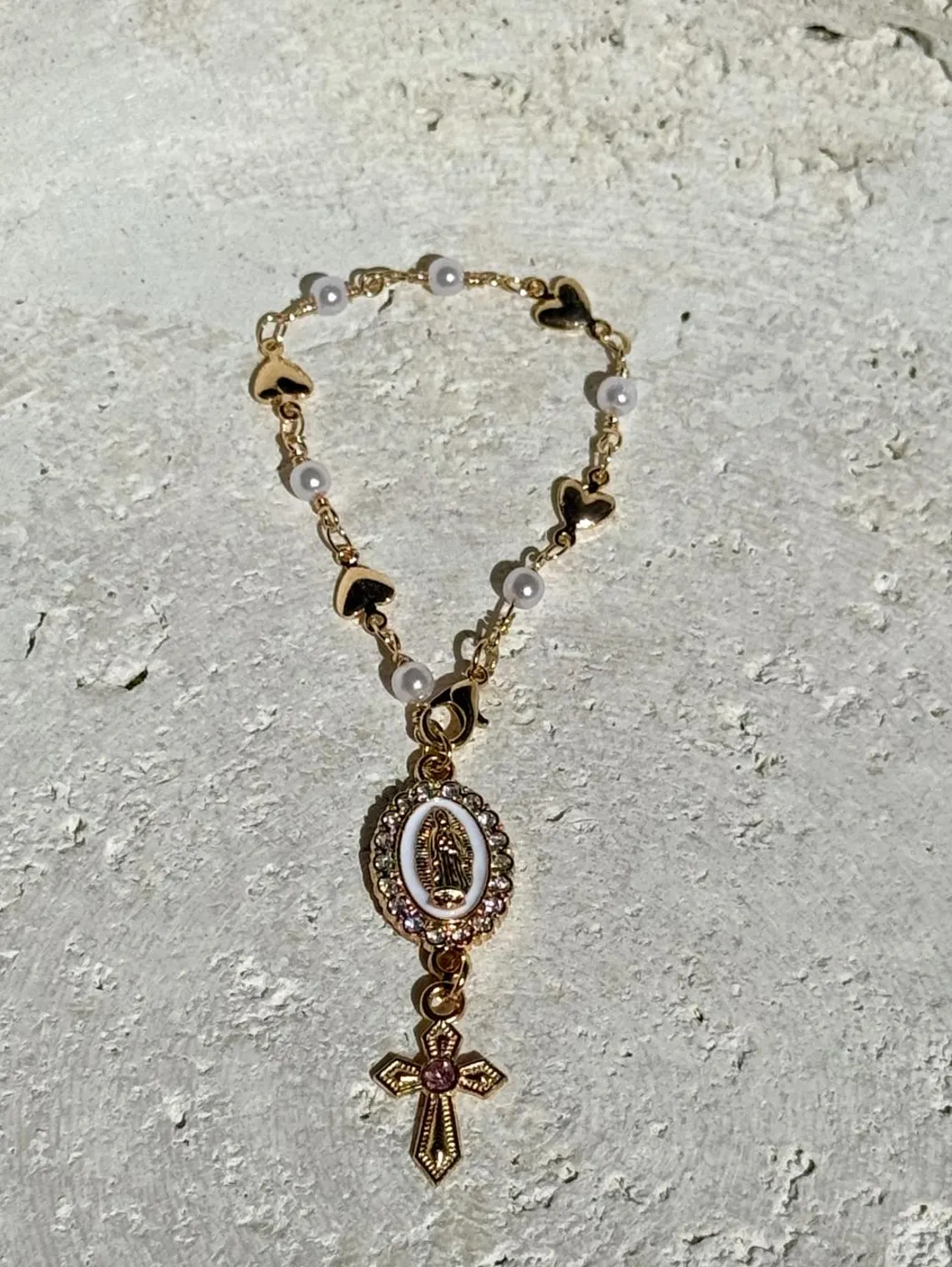 Heart Steering Wheel Rosary Charm - Custom Car Accessory - Image 5
