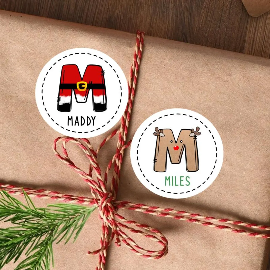 Personalized Kids Christmas Mistletoe Name Labels | Holiday Gift Stickers 2025 - Image 4