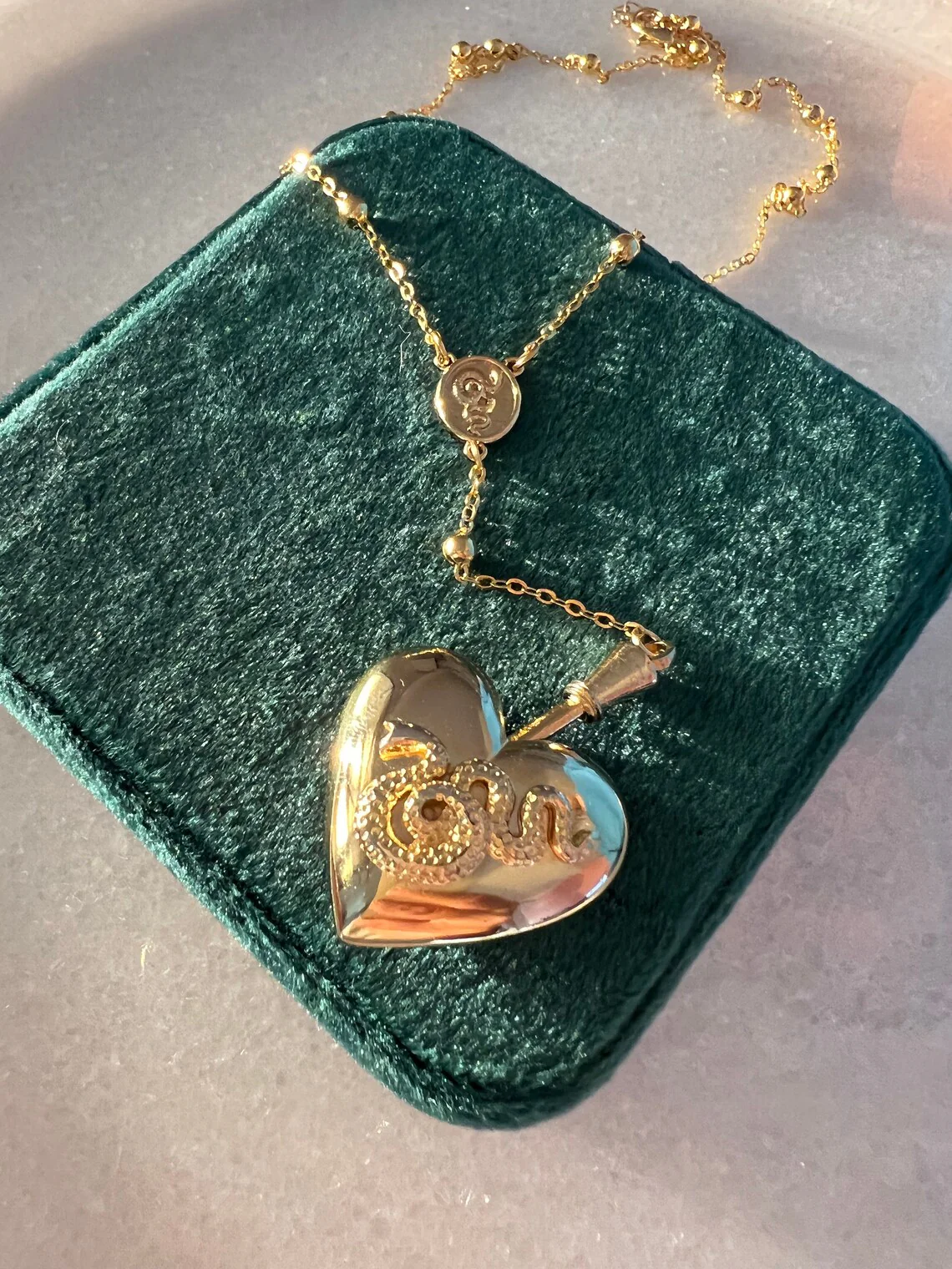 Heart-Shaped CZ Birthstone Heart Necklace – Custom Snake Pendant - Image 3
