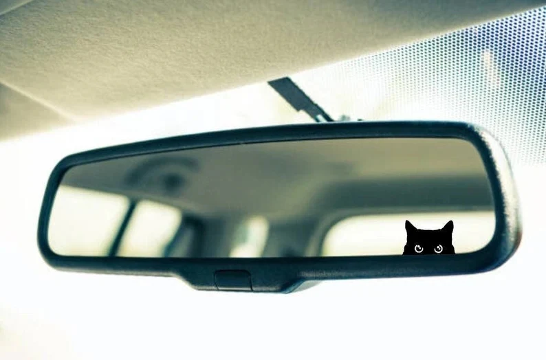Cat Peeker Decal, Car Decal, Black Cat Peeker Sticker, Blank Button, Vinyl Decal, Car Stickers, Vinyl Stickers, Eject Sticker, Cat Decal - Image 3