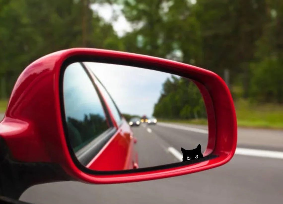 Cat Peeker Decal, Car Decal, Black Cat Peeker Sticker, Blank Button, Vinyl Decal, Car Stickers, Vinyl Stickers, Eject Sticker, Cat Decal - Image 5
