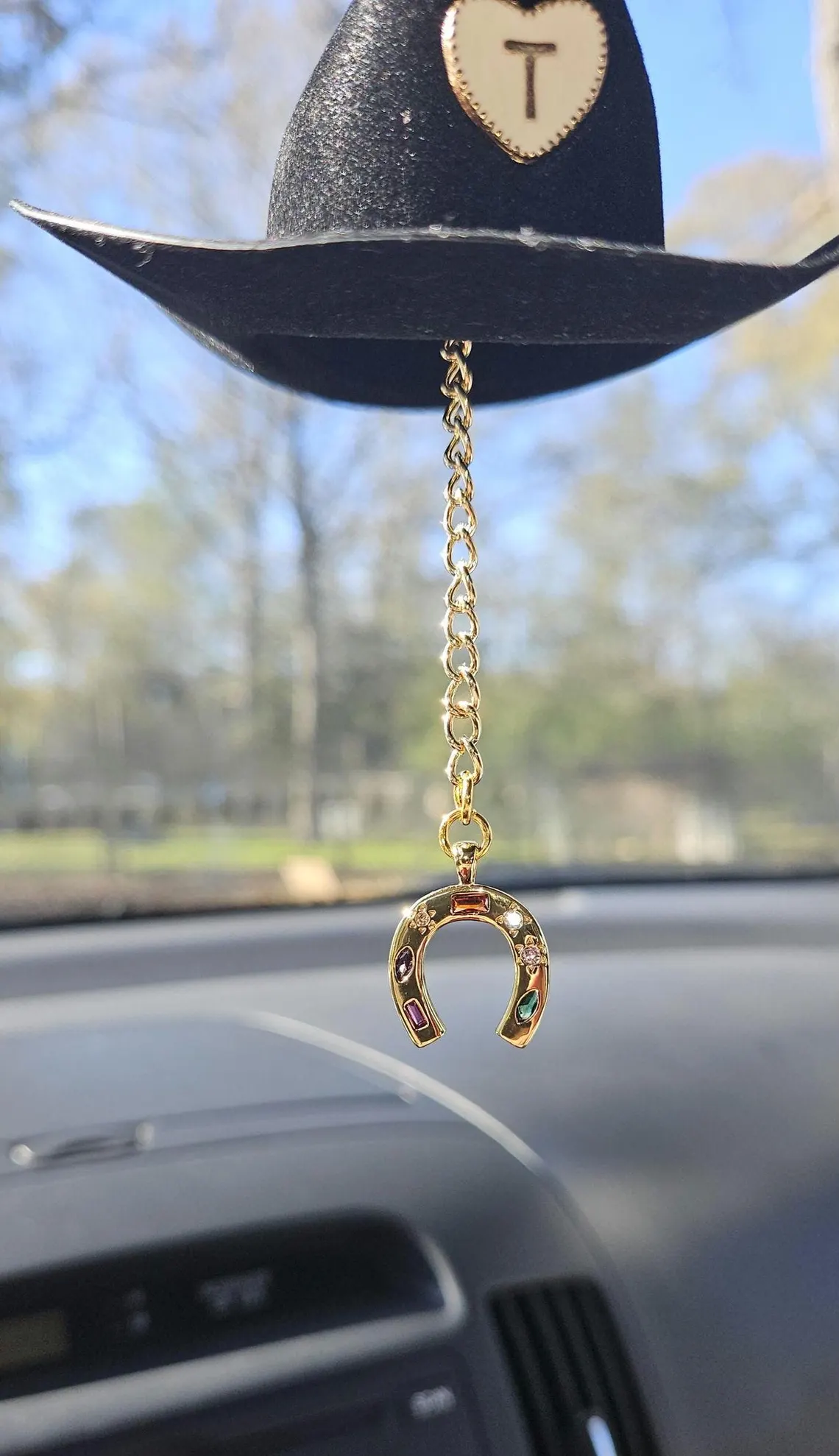 Mini Cowboy Hat Car Charm with Custom Initial - Image 4