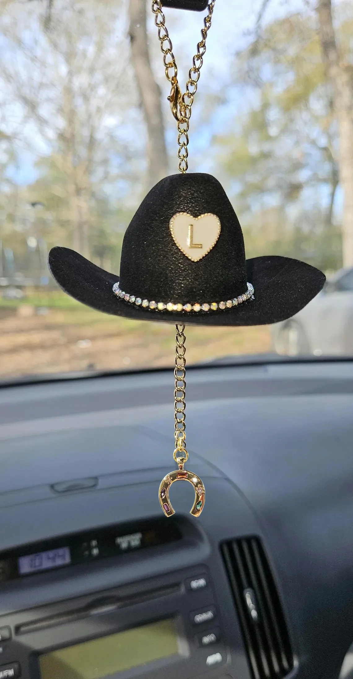 Mini Cowboy Hat Car Charm with Custom Initial - Image 5