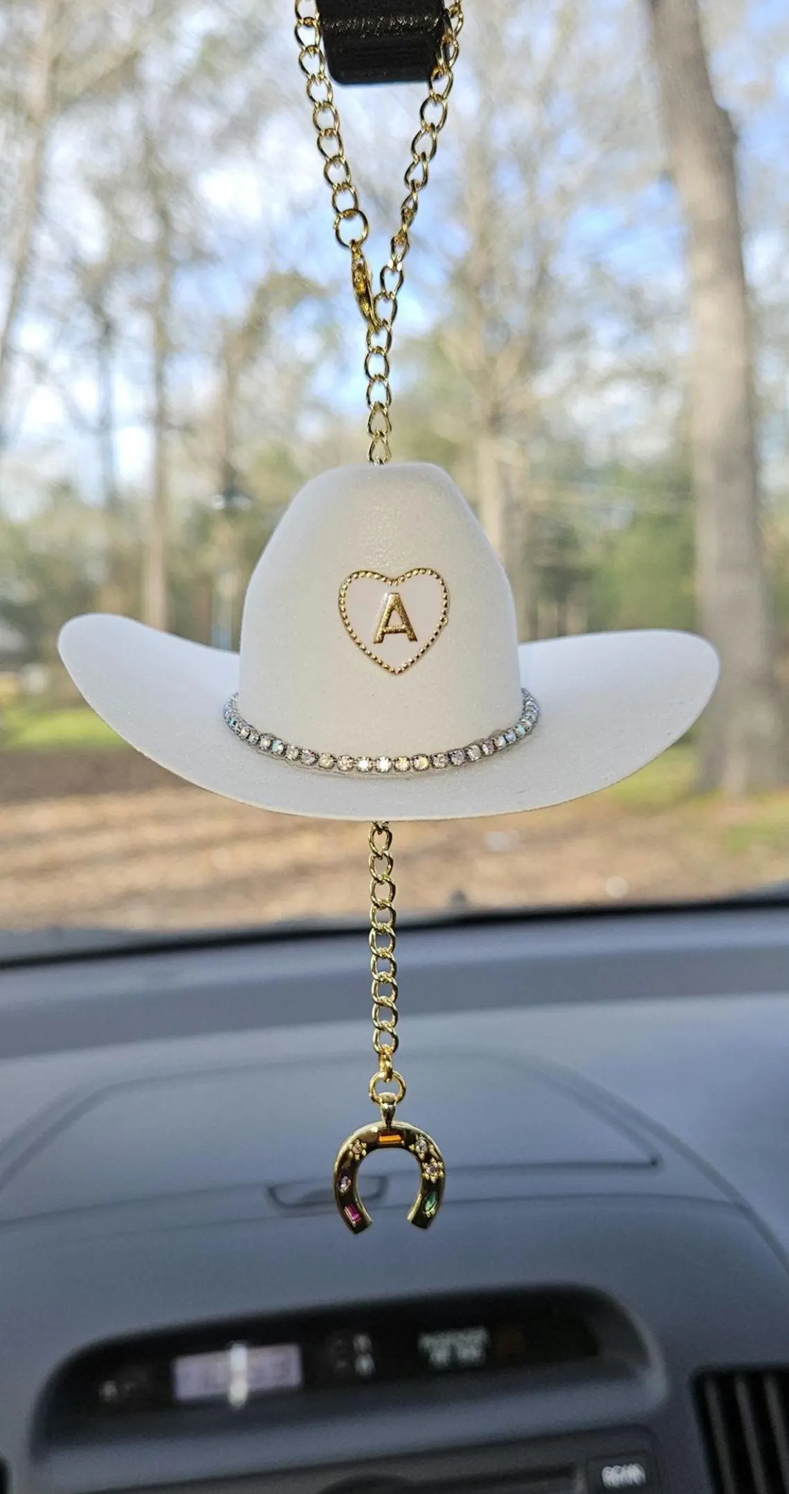 Mini Cowboy Hat Car Charm with Custom Initial - Image 6