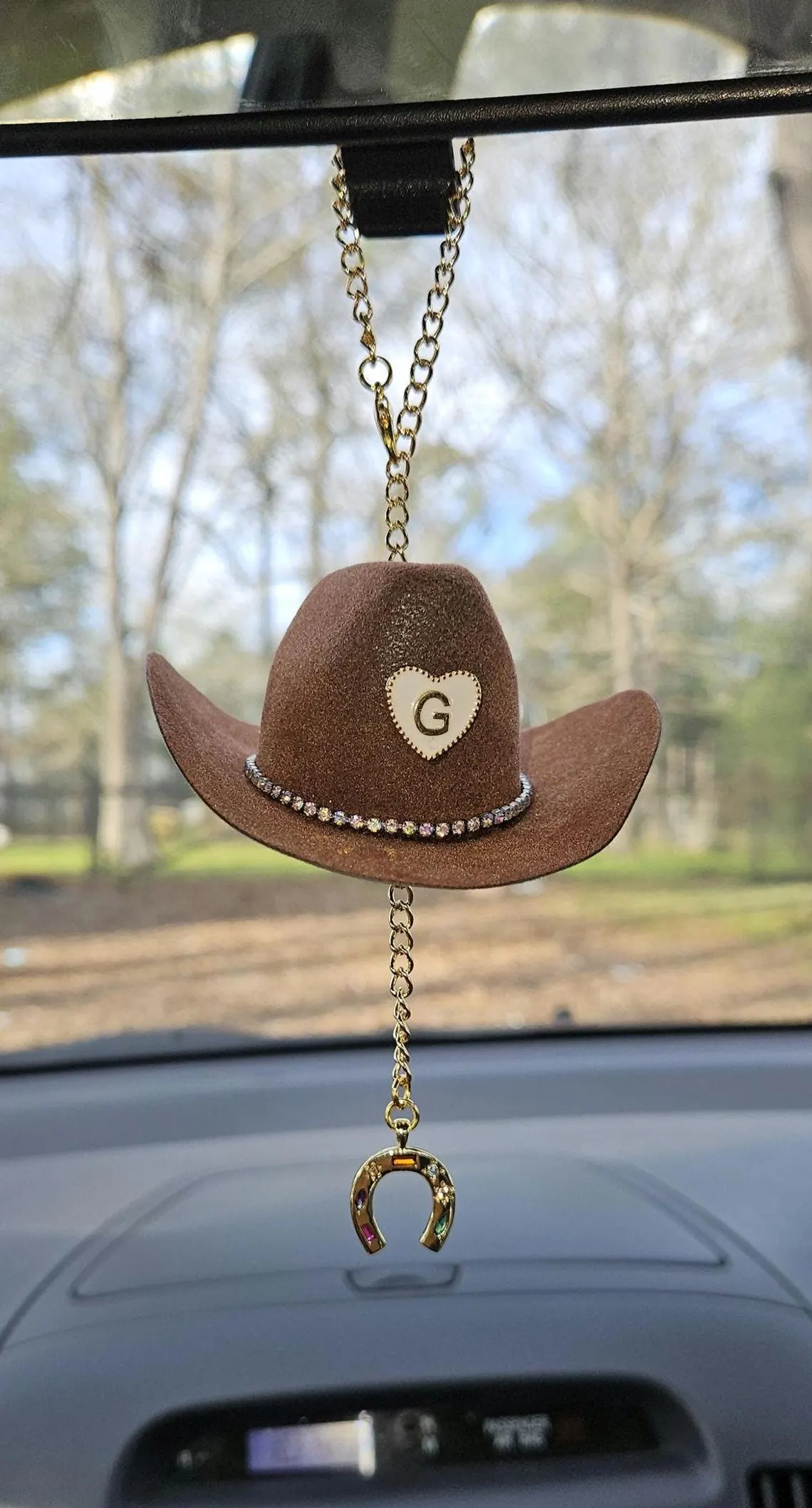 Mini Cowboy Hat Car Charm with Custom Initial - Image 7