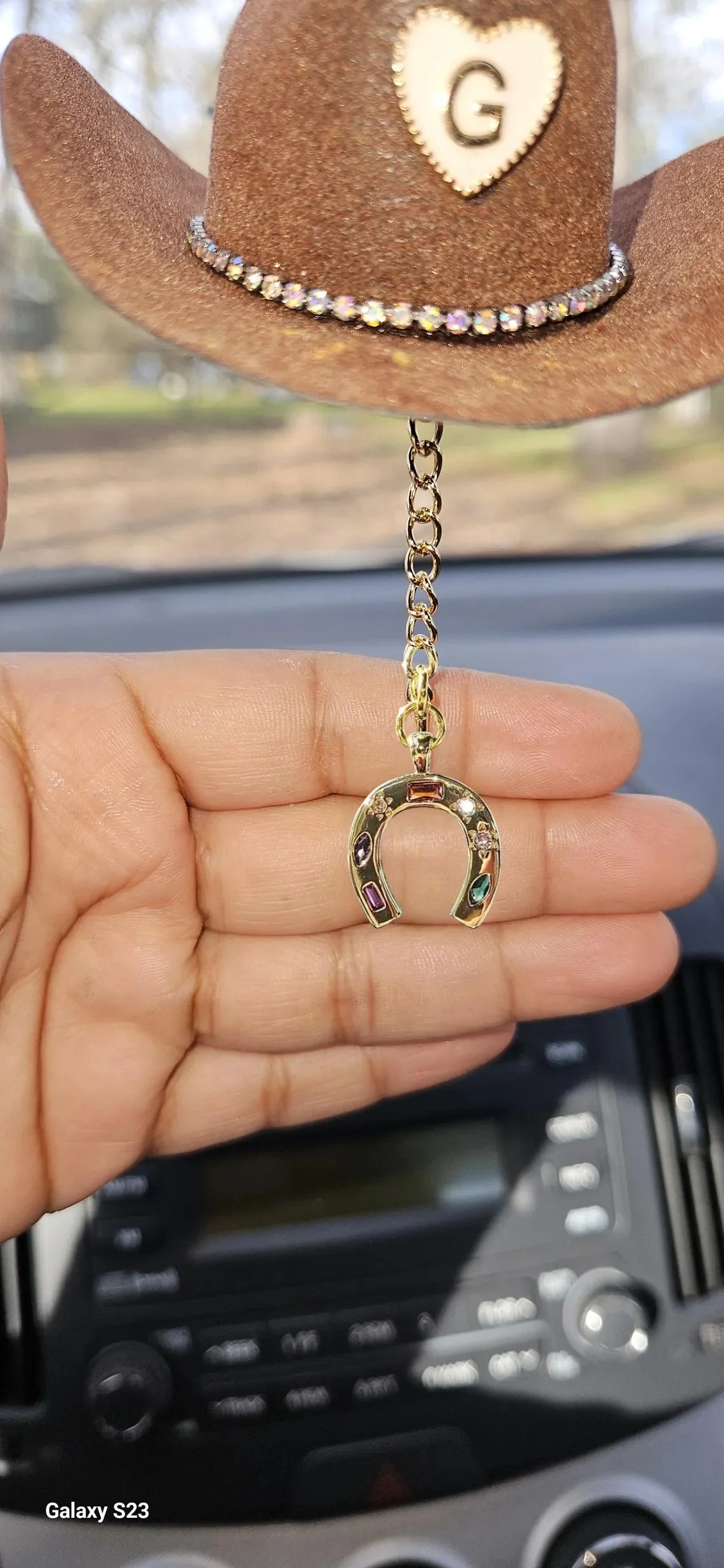 Mini Cowboy Hat Car Charm with Custom Initial - Image 8