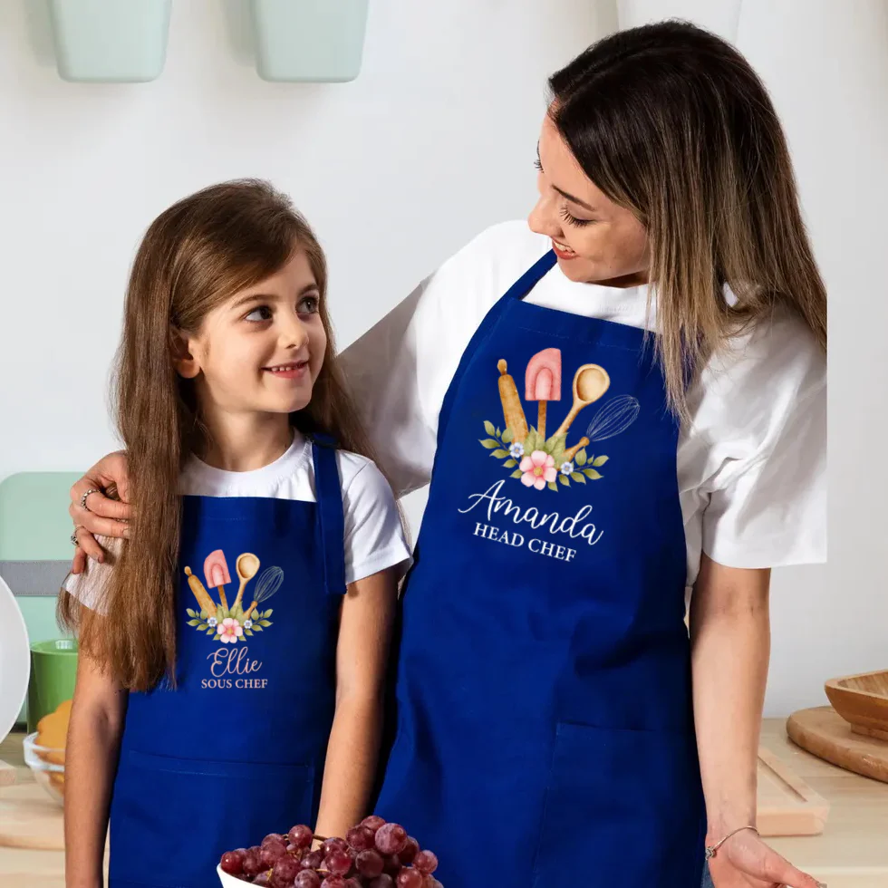 Mommy and Me Matching Aprons – Custom Apron Set for Mom & Kids - Image 3