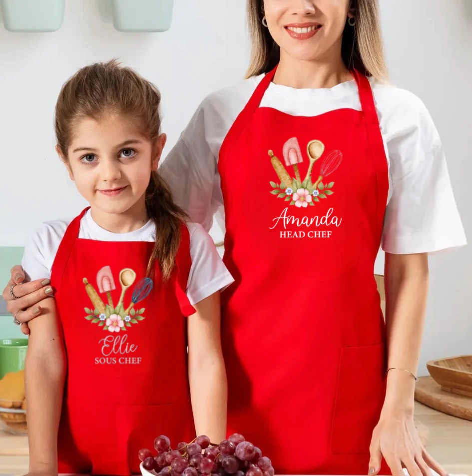 Mommy and Me Matching Aprons – Custom Apron Set for Mom & Kids - Image 4