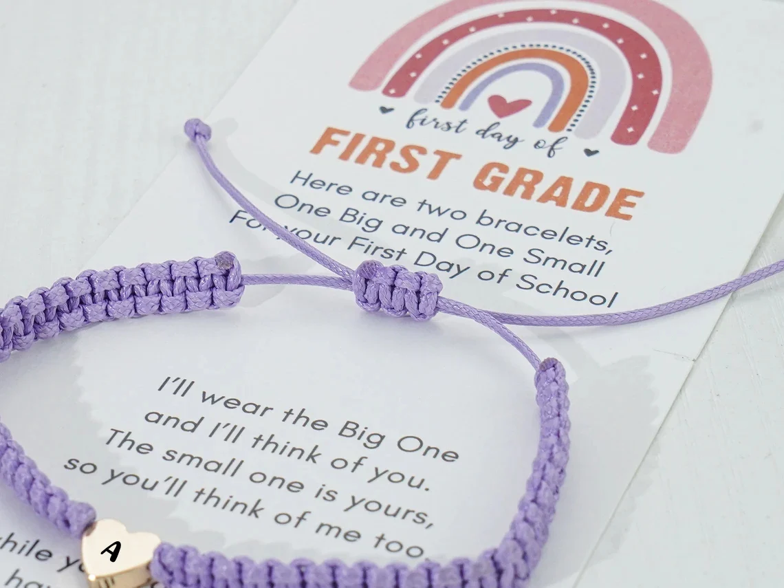 Mommy and Me First Day of School Matching Bracelets – Heart Set - Image 5