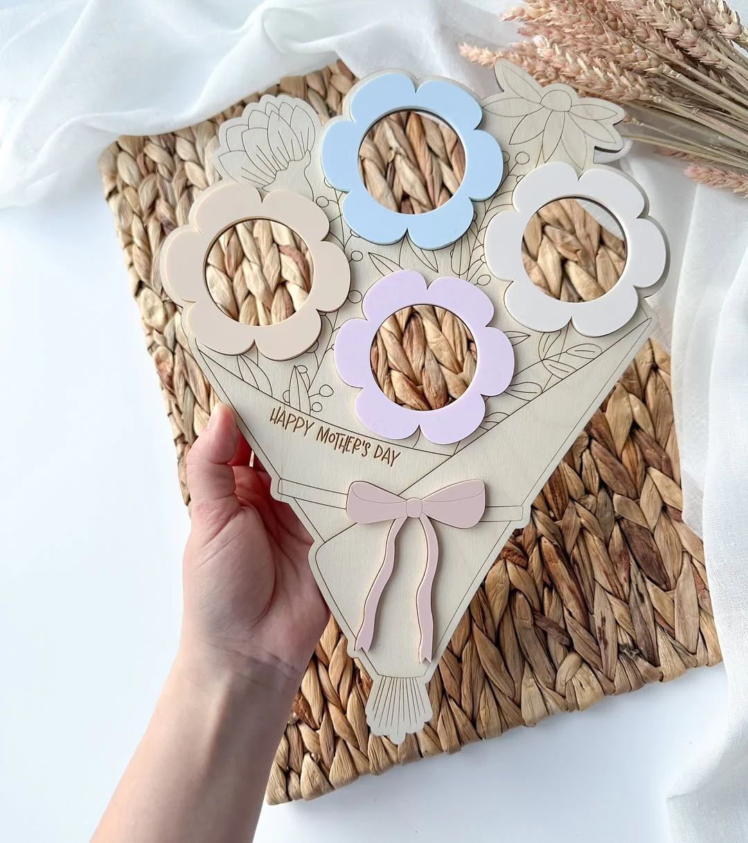 Mother's Day Floral Photo Frame | Flower Bouquet Picture Frame - Image 3