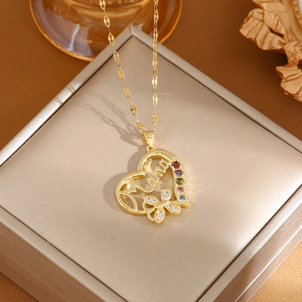 Elegant Mother’s Day Necklace – Gold & Silver Mama Heart Pendant - Image 6